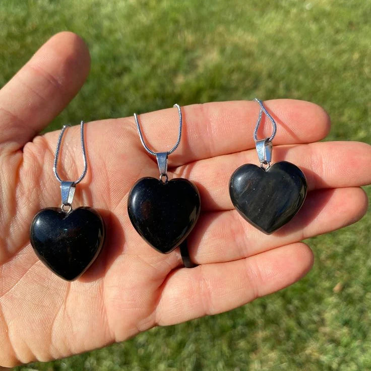 Black Obsidian Heart Necklace