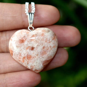 Sunstone Heart Necklace