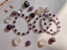 Load image into Gallery viewer, Peace &amp; Calming Energy Crystal Bracelet(Amethyst and Clear Quartz)