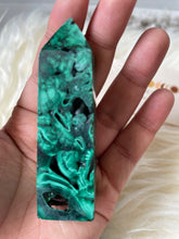 Load image into Gallery viewer, MALACHITE POINT TRANSFORMATION • CHANGE • REFLECTION