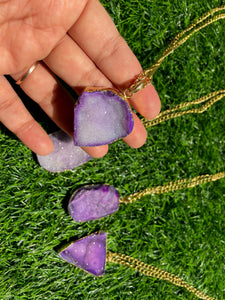 Purple Agate Pendants -druzy crystal agate,Sparkling Stone