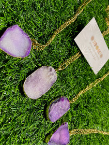 Purple Agate Pendants -druzy crystal agate,Sparkling Stone
