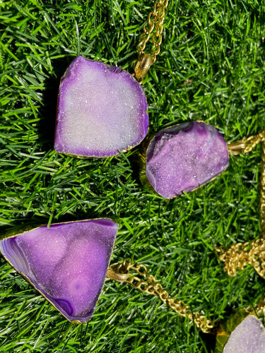 Purple Agate Pendants -druzy crystal agate,Sparkling Stone